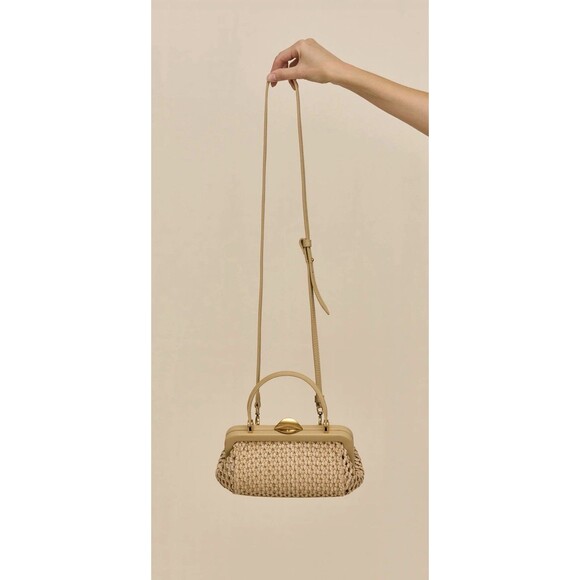 cult gaia Handbags - NEW | Cult Gaia Zuma Mini Woven Crossbody Tote Sand Top Handle Bag NWT $458